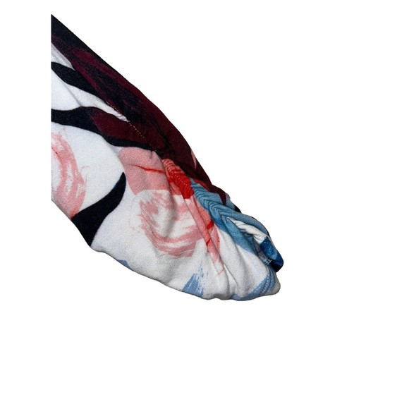 Cupio Womens Colorful Knit Top Tunic Sz M Long Ruched Sleeve Crew Neck Pullover - Picture 5 of 7